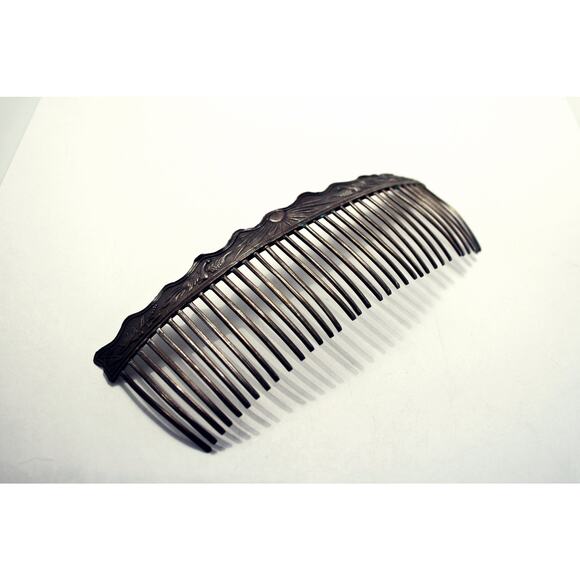 Pair of Antique Qing Dynasty Sterling Silver Crane Combs main image 8